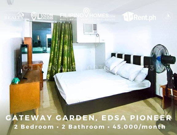 FOR RENT FULLY FURNISHED LOFT TYPE 2 BR CONDO IN GATEWAY EDSA MANDA