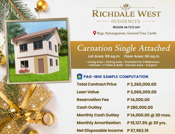 Single Attached House with 3-bedroom for Sale in General Trias Cavite