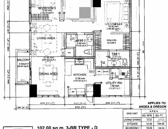 18th Floor 121 sqm RFO 3BR Condo Unit in Alder Residences Acacia Estates near BGC Mckinley Taguig