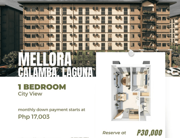 30.77 sqm 1-bedroom Condo For Sale in Calamba Laguna