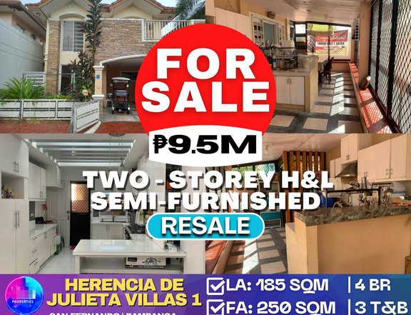 House and Lot 4 bedrooms semi furnished with parking lot for Sale in San Fernando Pampanga