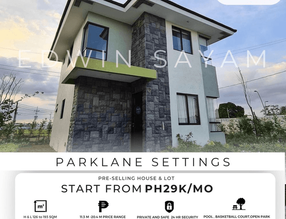 Pre Selling House and Lot at Parklane Settings Vermosa in Imus Cavite