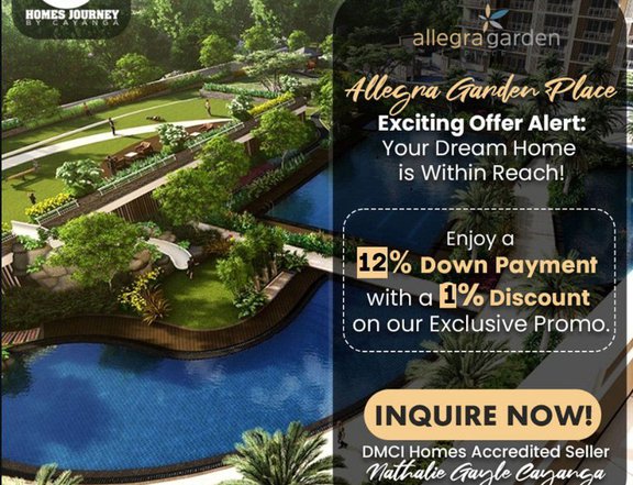 Allegra Garden 34.00 sqm Studio Condo For Sale in Pasig Metro Manila