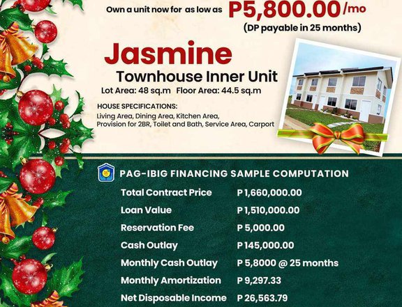 Townhouse Inner Unit with 3 Bedroom for Sale  in Naic cavite