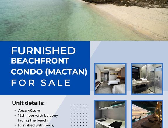 Beachfront 40.00 sqm Studio Condo For Sale in Mactan Lapu-Lapu Cebu