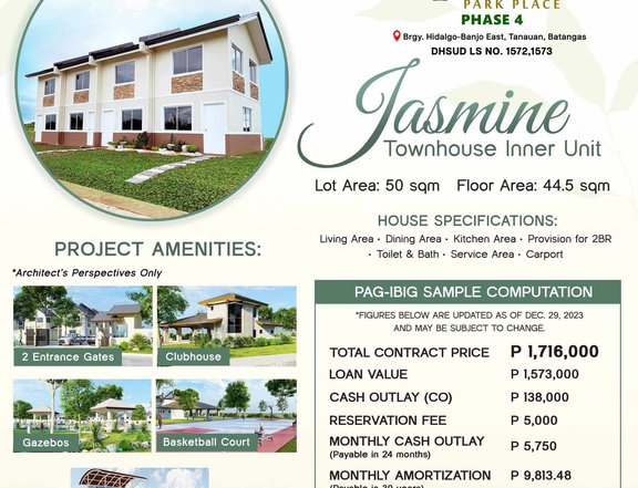 Tanauan Park Place Phase 4 - Jasmine Townhouse