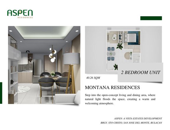 40.26 sqm 2-bedroom Condo For Sale in San Jose del Monte Bulacan