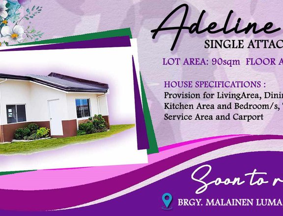 Pre-selling Bungalow Single Attached House For Sale thru Pag-IBIG