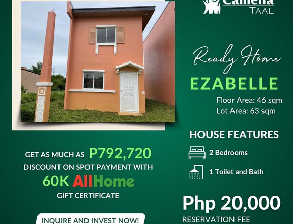 2BR RFO HOUSE AND LOT FOR SALE IN TAAL BATANGAS