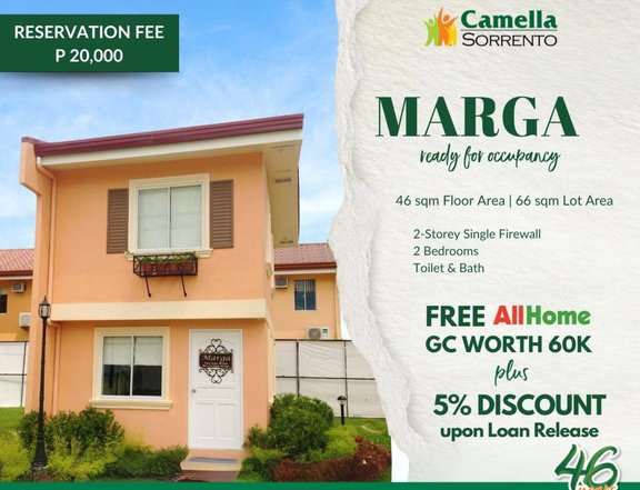 2-bedroom Marga Single Attached House For Sale in Mexico Pampanga