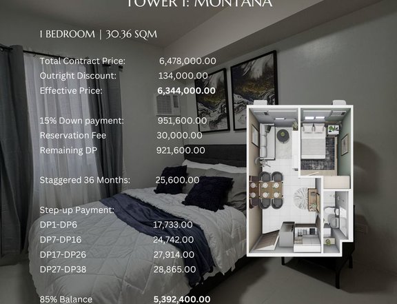 30.36 sqm 1-bedroom Condo For Sale