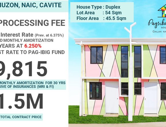 PAGSIBOL VILLAGE; NO DOWNPAYMENT Duplex House for sale in Naic