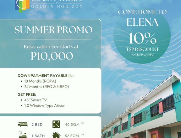 Limited units left 2-bedroom Townhouse For Sale in Trece Martires
