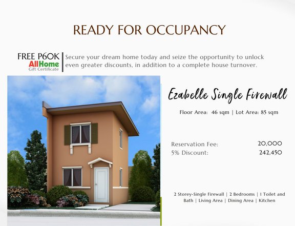 RFO 2BR HOUSE AND LOT FOR SALE IN SAVANNAH (EZABELLE UNIT) CORNER