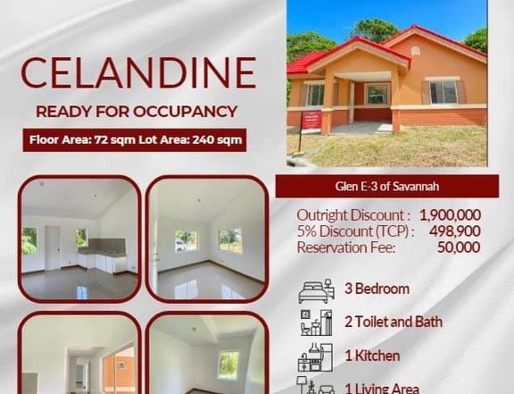 Celandine, 3-bedroom Single Detached House For Sale in Oton Iloilo