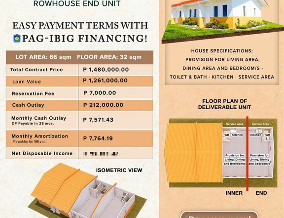 Affordable house and lot with low downpayment and low amortization