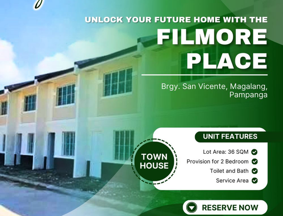 Ready For Occupancy 2-bedroom Townhouse For Sale in Magalang Pampanga