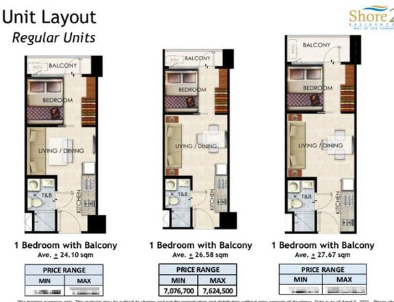 Ready For Occupancy 24.10 sqm 1BR Residential Condo For Sale - Shore Residences II SMDC