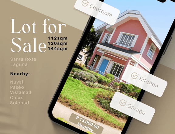 Residential lot for sale in Santa Ross Laguna near Nuvali 10%DP ONLY