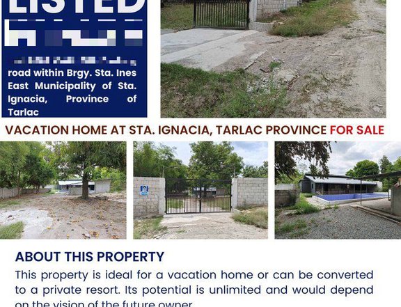 Bank Foreclosed Vacation House with Swimming Pool For Sale in Santa Ignacia Tarlac: Bank Financing