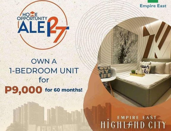 15% Discount Promo! 1 Bedroom Condo For Sale in Pasig City No DP