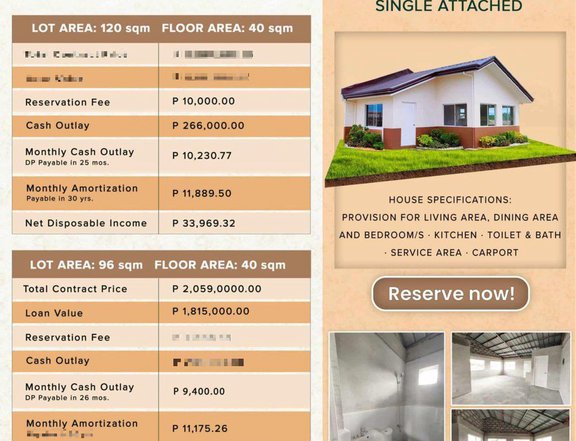 Affordable single-attached house and lot in Naic, Cavite.