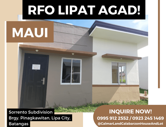 RFO 2-bedroom Single Attached Bungalow House For Sale in Lipa Batangas