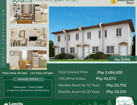 Brielle Inner Unit Pre-selling in Camella Baia