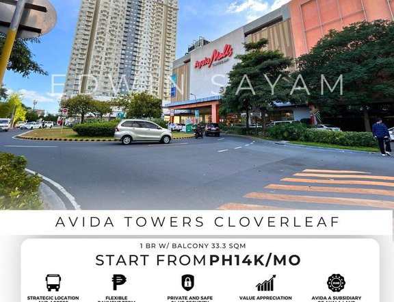 1BR w/ Balcony Unit 33.3 SQM  For Sale in Avida Towers Clover Leaf