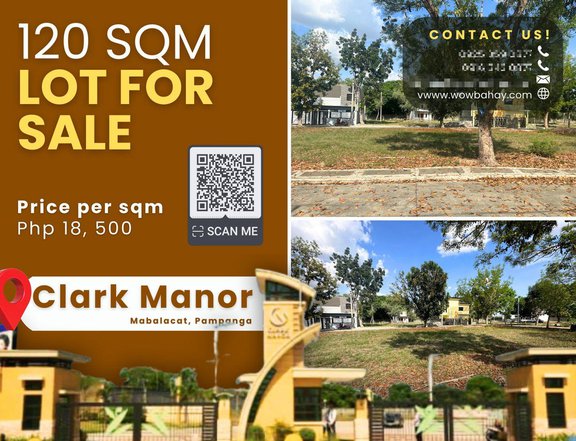 120 sqm Residential Lot For Sale in clark Manor,  Pampanga