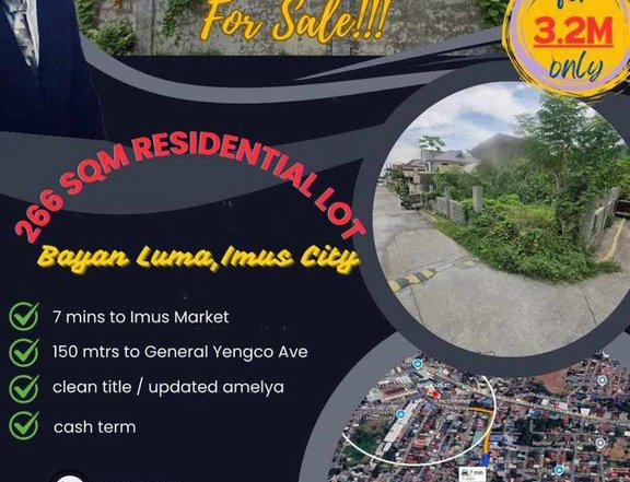 266 sqm Residential Lot For Sale in Imus Cavite