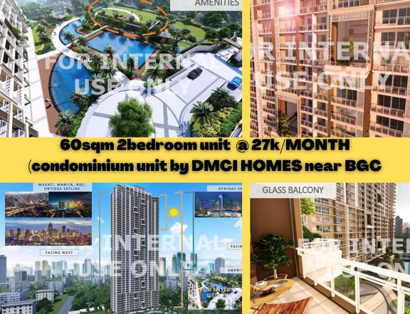 Allegra garden place by DMCI HOMES (near BGC) 2BR 60sqm@27k/MO