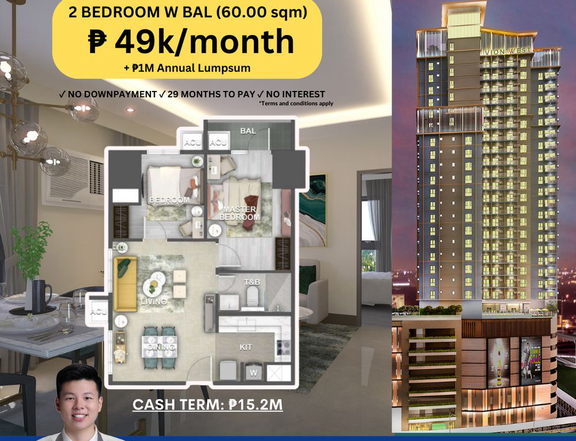 VION WESR 60.00 sqm 2-bedroom Condo For Sale in Makati Metro Manila