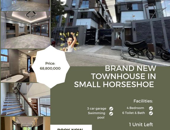 Brand New 4 Bedroom Townhouse in small horseshoe, Quezon City