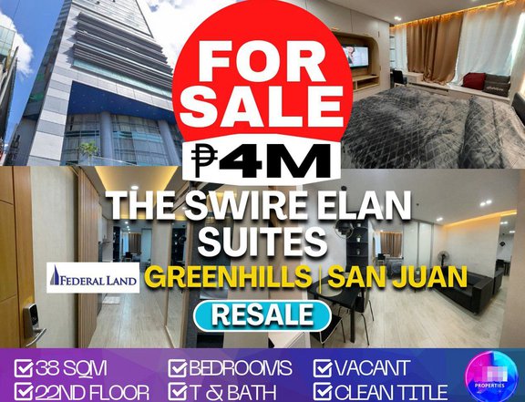 The Swire Elan Suites Condominium For Sale 38.00 sqm Clean Title in San Juan