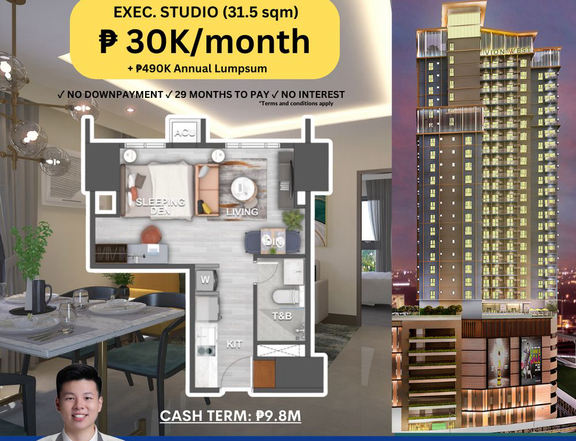 Vion West 31.50 sqm Studio Condo For Sale in Makati Metro Manila