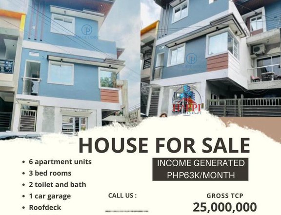 House & Lot for Sale with Apartment income generating Don Bosco