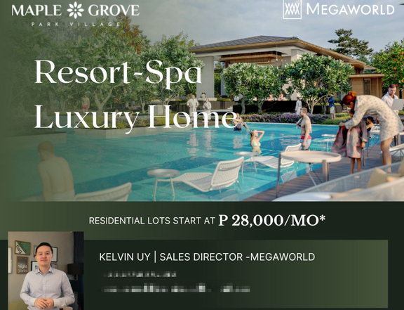 Maple Grove Park Village by Megaworld|Residential Lot Php 28k/mo