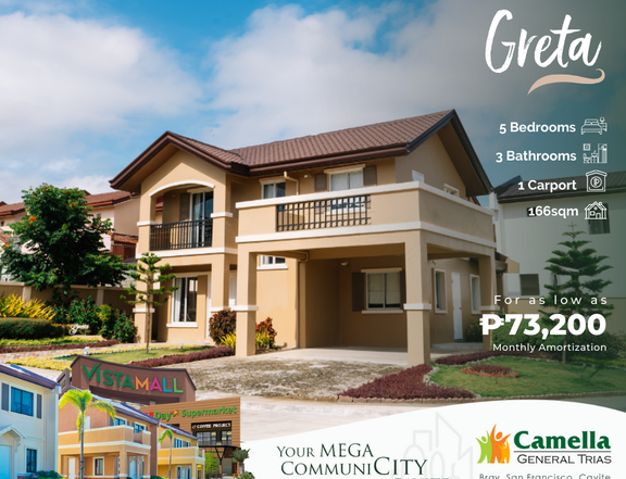 Pre Selling Grande Home Greta Near Metro Manila | Camella in Cavite