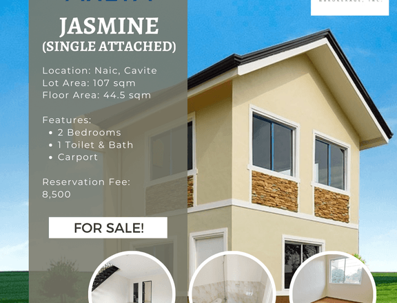 2BR Jasmine Single Attached House For Sale in Naic Cavite