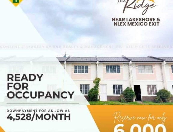 Ready for Occupancy / Townhouse in Pampanga Near NLEX Mexico Exit