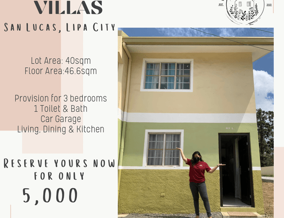3-bedroom Townhouse For Sale in Lipa Batangas