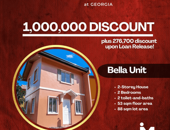 SPECIAL PROMO: 1M DISCOUNTED PRICE FOR BELLA UNIT IN SAVANNAH
