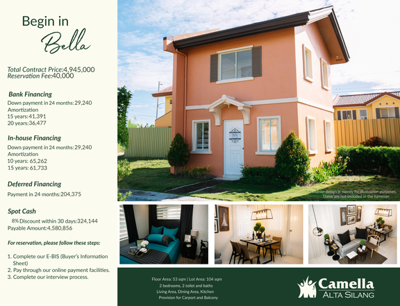 Pre-Selling House and Lot Near Tagaytay with 2 Bedrooms