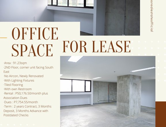 91.23 sqm Office (Commercial) For Rent in Ortigas Pasig Metro Manila