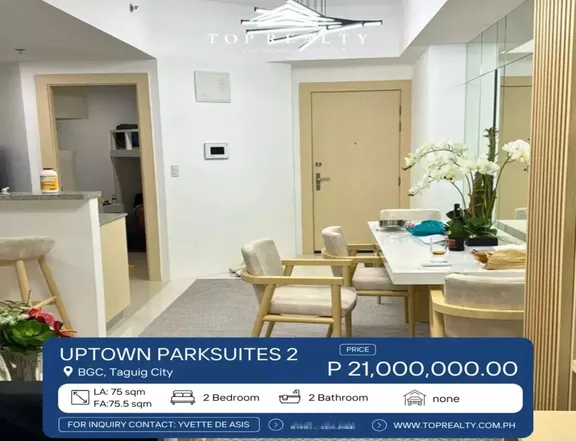 75.50 sqm 2-bedroom Condo For Sale in Uptown Parksuites, BGC, Taguig