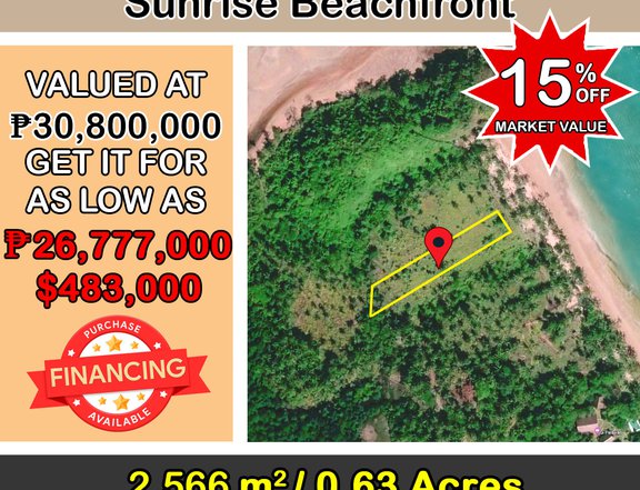 2,554 m2 Inclusive White Sunrise Titled Beachfront in El Nido