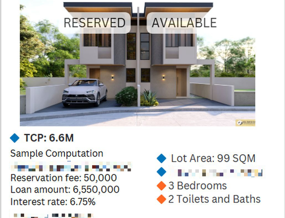 ACASIA DUPLEX 3BR 2TB 99 SQM LOT AREA ANTIPOLO RIZAL