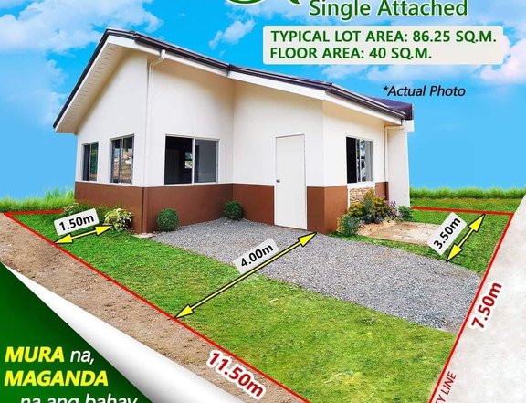 Pinakamurang Single Attached House and Lot sa Rizal 4,500 to reserve