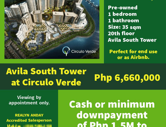 1Br Fully-furnished Condo Unit at Circulo Verde QC